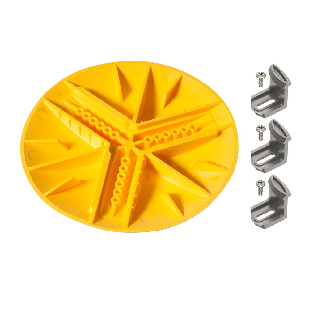HC1762 Non-Metallic Hole Cover Kit, 7-3/4 in Dia Head, 1-3/4 to 6-1/4 in Dia Hole, Plastic, Yellow