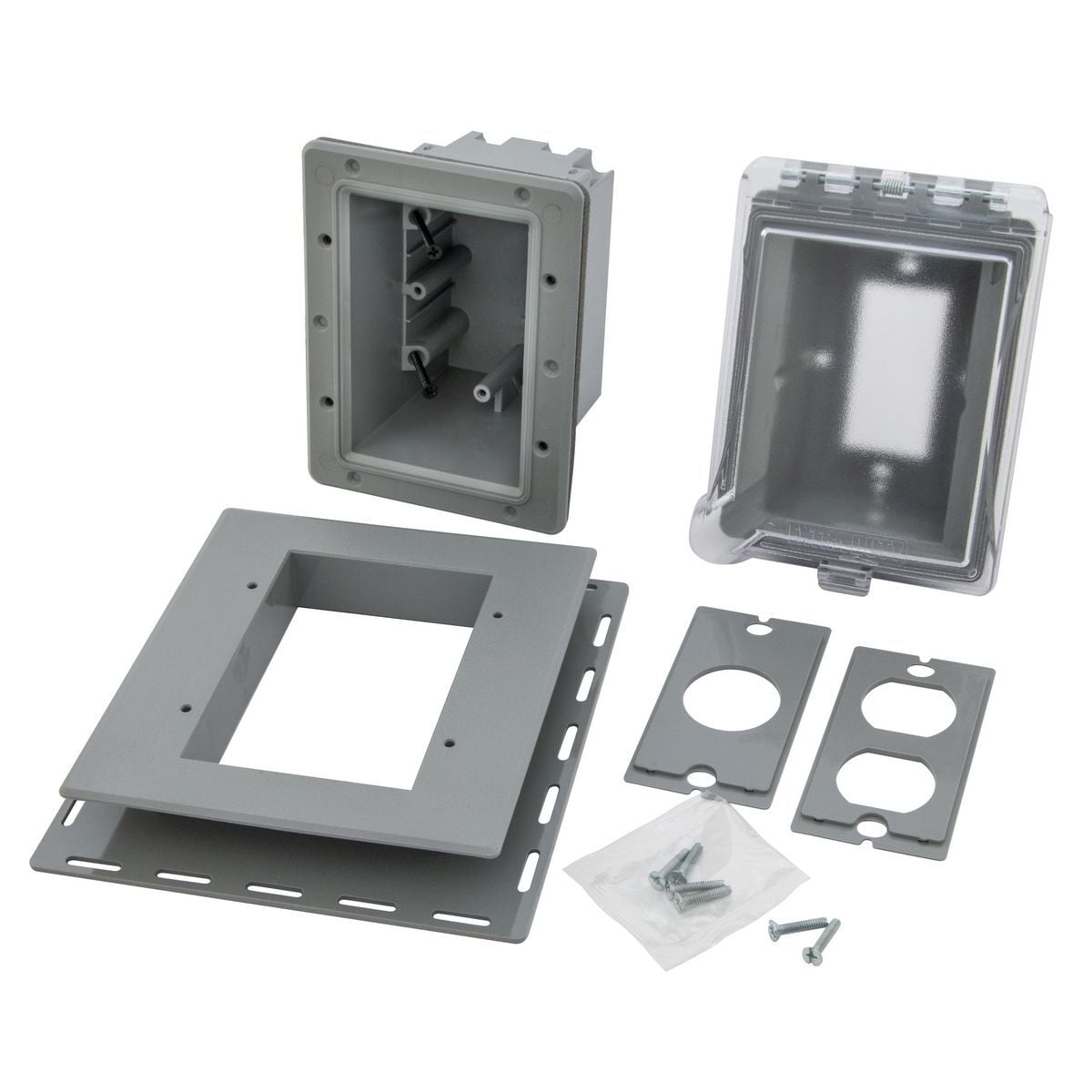 RW5420CG Extra Duty Non-Metallic Recessed WeatherproofCover, 6.15 in L x 4.56 in W x 4.98 in D, Polycarbonate