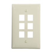 41091-6TN QuickPort Midway Size Wallplate, 1 Gang, 3.13 in W, Nylon, Surface Mount