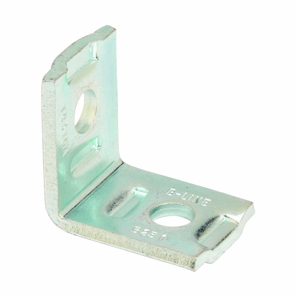 B231HDG 90 deg No-Twist Corner Angle, 2 Holes, 2-1/4 in L x 2-1/4 in W x 7/32 in THK, Steel
