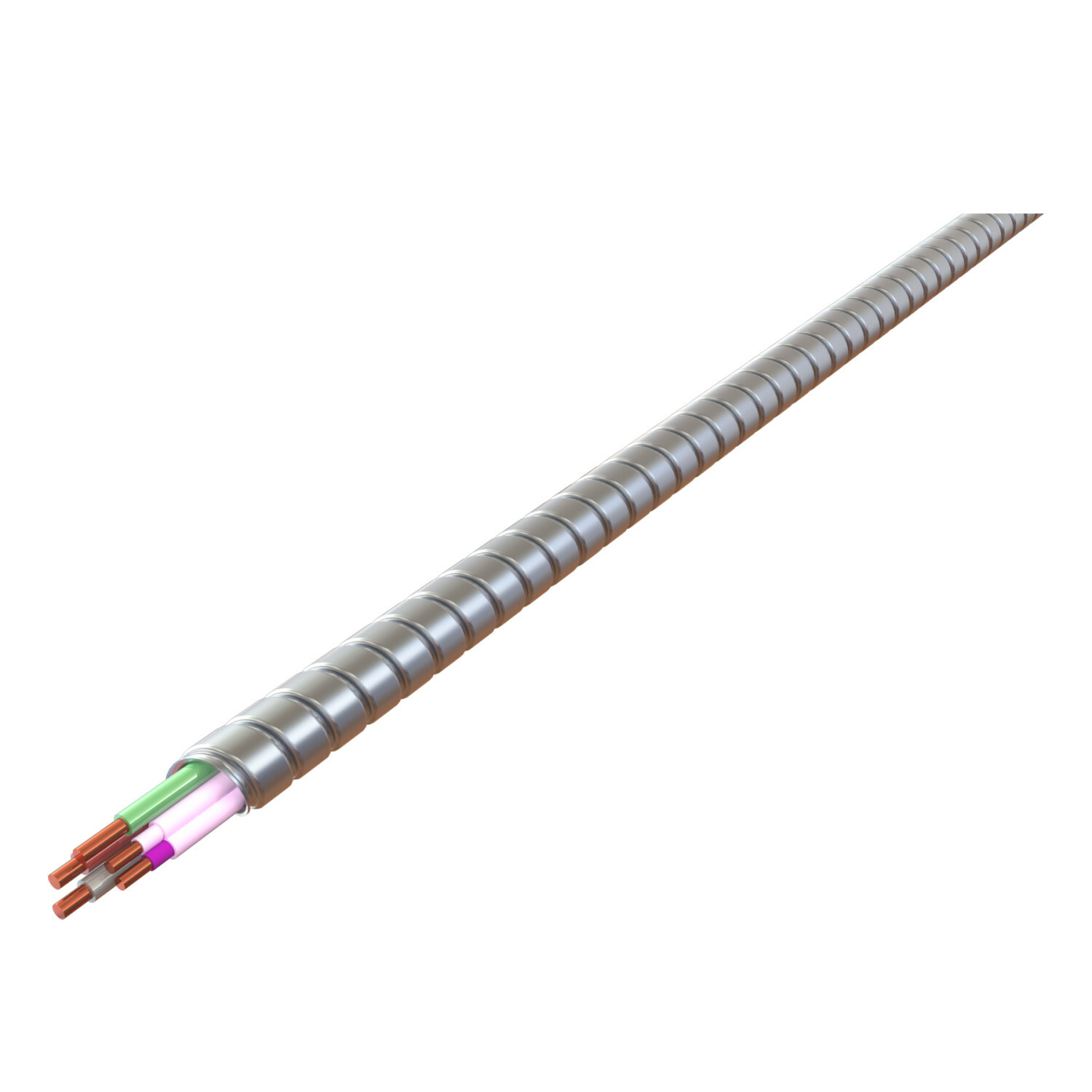 MC Glide Luminary Lite Cable, 16/2 and 12/2, Stranded, Aluminum Armor, 1000 Foot