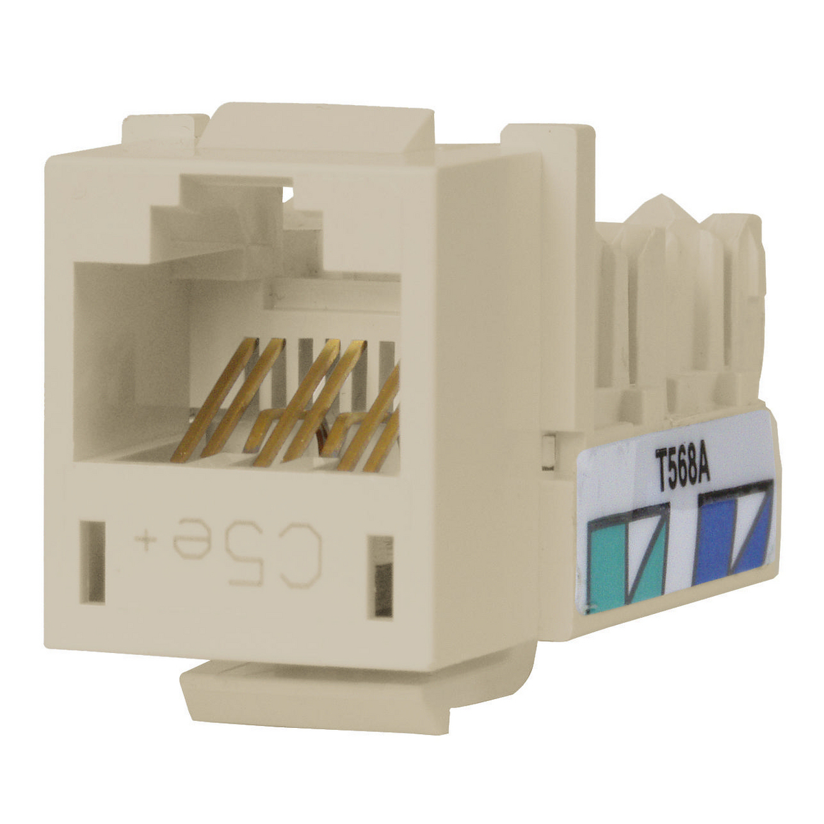 HXJ5EOW Standard Universal A/B Keystone Jack, Cat 5e Module, Off-White