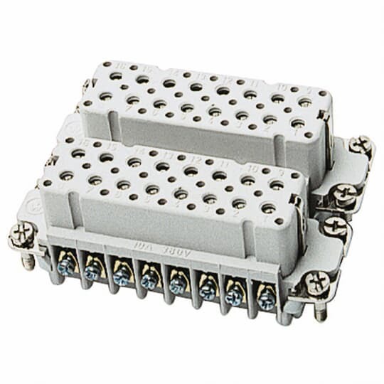 FS132A Pos-E-Kon A Series Compact Terminal Insert, 32 Positions, 18 to 14 AWG Wire, Female Screw Connection, Glass Filled Thermoplastic