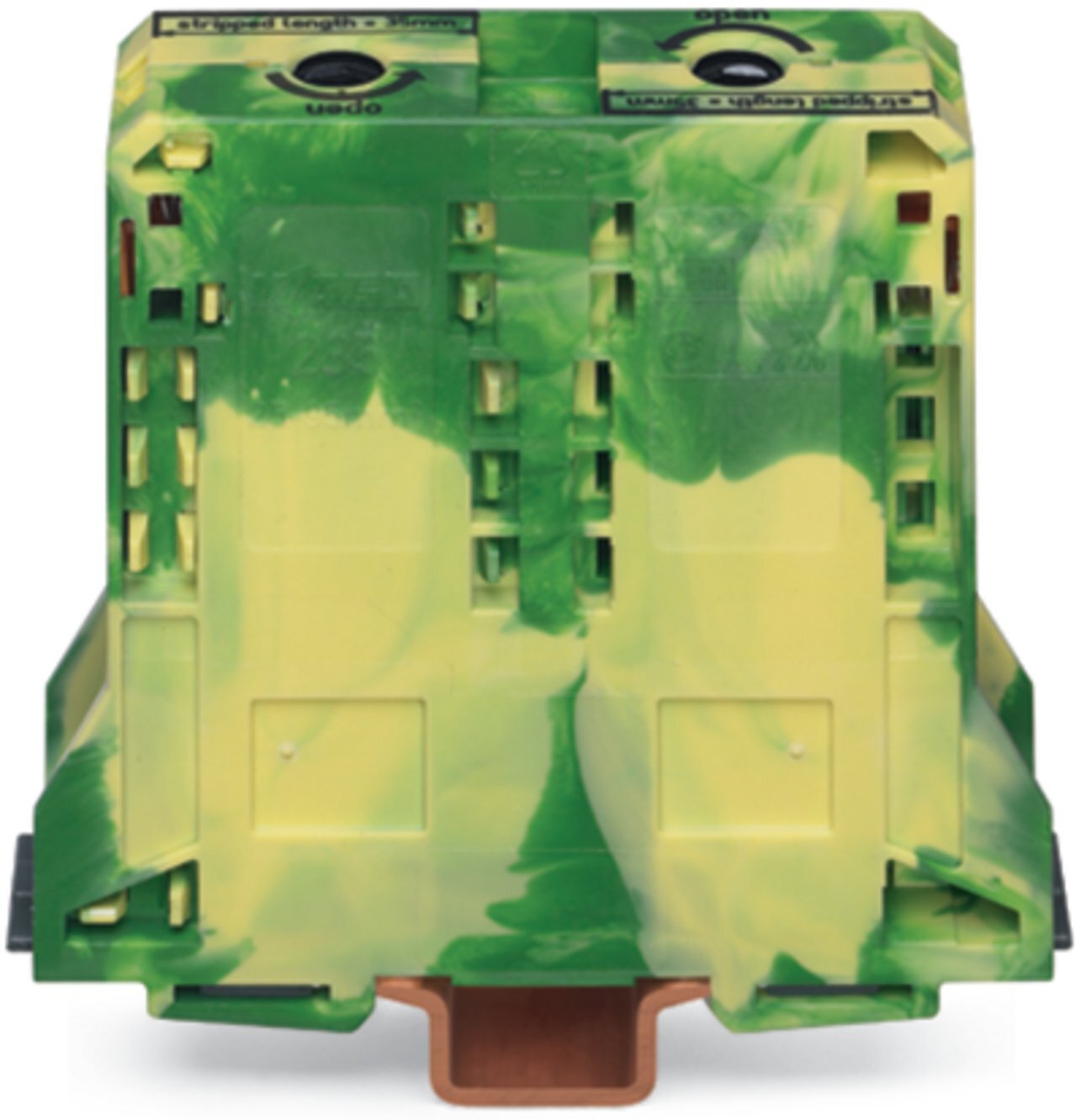 285-197 Operating Tool Ground Terminal Block, 4 to 4/0 AWG Wire, 1 Poles, DIN Rail Mount