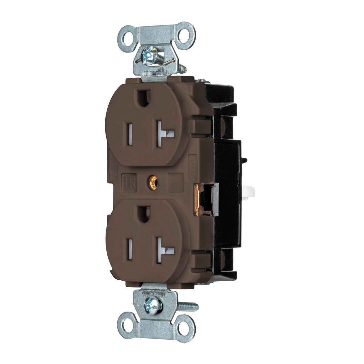 BR20STTR EdgeConnect Straight Blade Receptacle, 125 V, 20 A, 2 Poles, 3 Wires, Brown