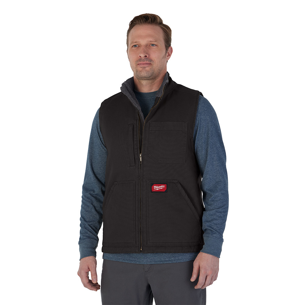 801B-L Heated Vest, L, Black, Cotton/Polyester, Zipper Closure