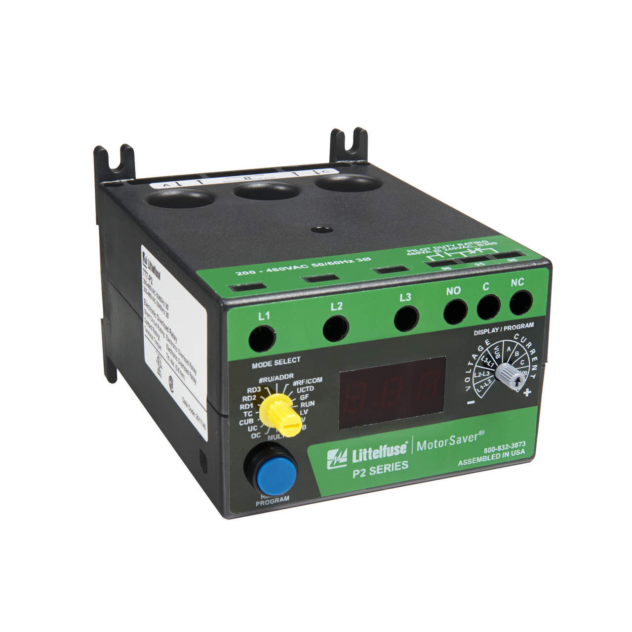 777-LR-P2 3-Phase Overload Relay, 1 Form C SPDT Contact