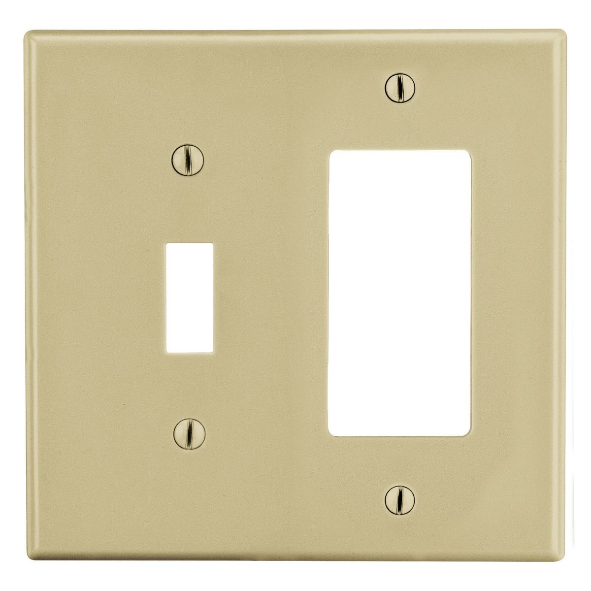 P126I Non-Metallic Standard Wall Plate, 2 Gangs, 4.69 in W x 4.63 in H, Polycarbonate Thermoplastic, Ivory
