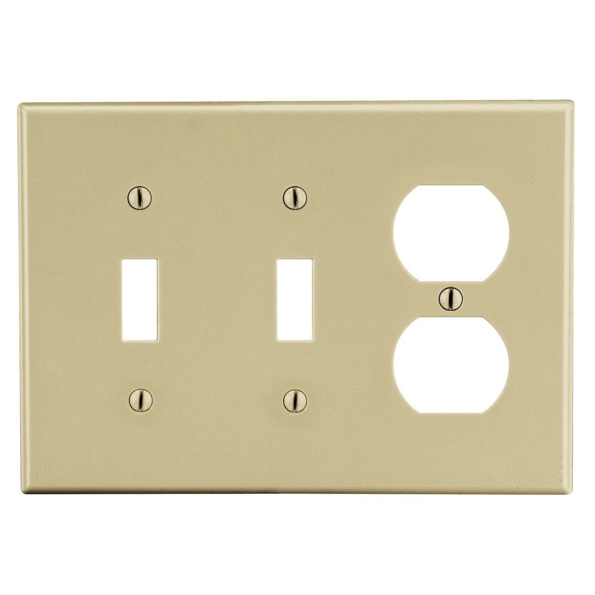 PJ28I Mid-Size Non-Metallic Wall Plate, 3 Gangs, 6.75 in W x 4.88 in H, Polycarbonate Thermoplastic, Ivory