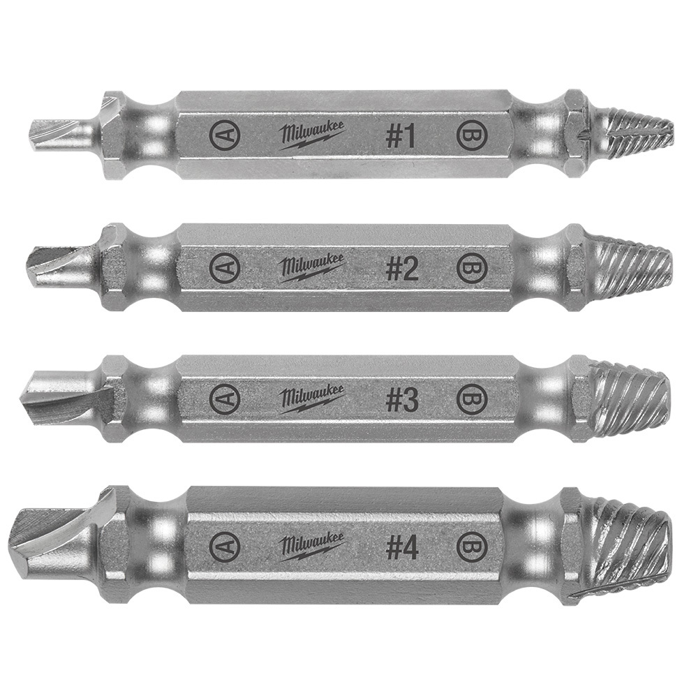 49-57-9001 M2 Screw Extractor Set, 4 Pieces, For Use With Sizes No 4, No 24 screws, Drill Drivers, Steel