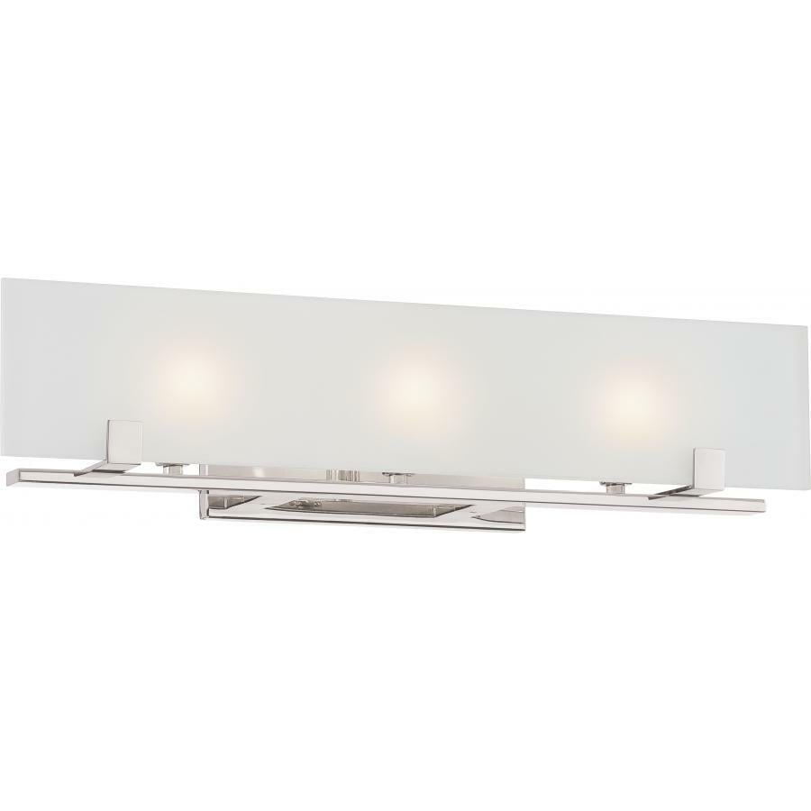 60-5177 Nuvo Lynne Transitional Vanity Light Fixture, (3) Lamp, 120 VAC, Polished Nickel Housing