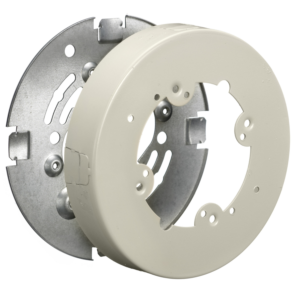 HBL5737AIVA HBL500 Series 1-Gang Open Base Standard Extension Box, 5.7 in L x 5.7 in W x 1.2 in H, Rolled Steel, Ivory