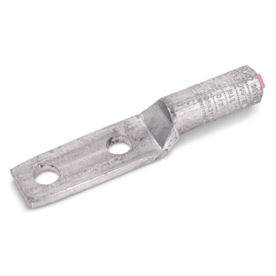 ALS6 Blackburn ALS 2-Hole Compression Lug, 1/0 AWG, 2/0 AWG ACSR/Copper Conductor, Die Code: 840/K840/845/TX/B49EA/EEI 11A/K840/249/76/CSA24, 1/2 in Stud, Aluminum