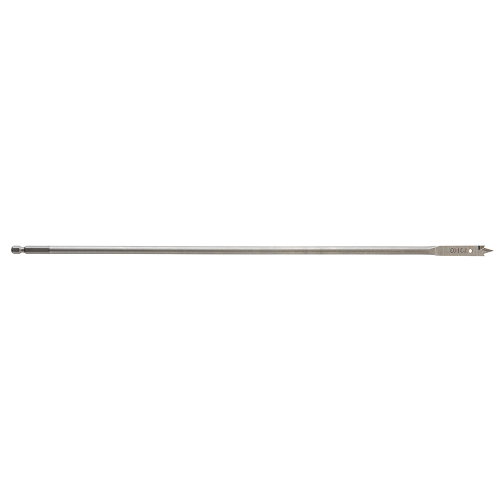48-27-0175 Flat Boring Bit, 1/2 in Dia, 16 in OAL, Flat Flute, 1/4 in Shank