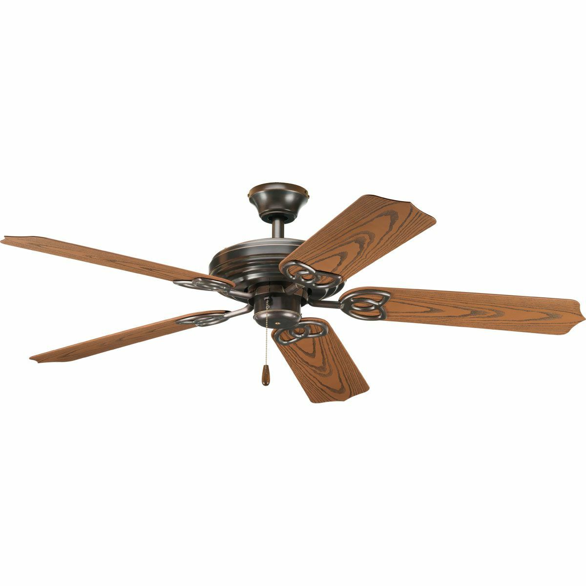 P2502-20 Pre-Wired Traditional Ceiling Fan With (5) Oak Blades, 12 deg Blade Pitch, Steel Housing, ABS Blade, 4245 cfm Flow Rate