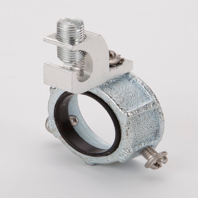 TL-38840 Bridgeport Threadless Ground Bushing, 3 in Trade, 250 kcmil Wire Min, 6 AWG Wire Max, 4 in Dia, Malleable Iron