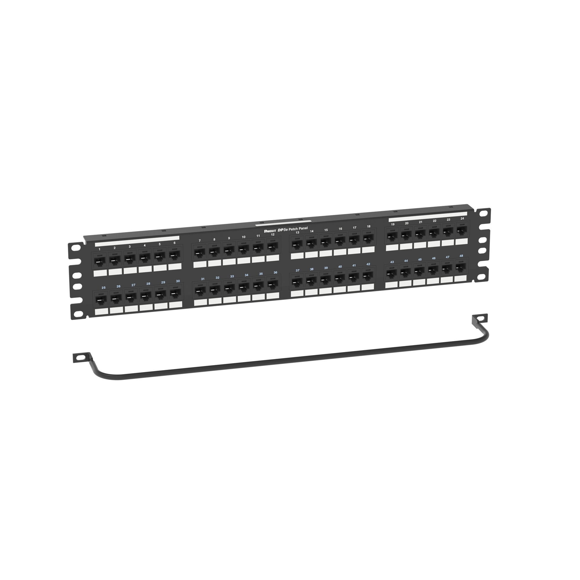 DPKR485E88TG 2RU Flat Patch Panel Kit, 48 Ports, Cat 5e