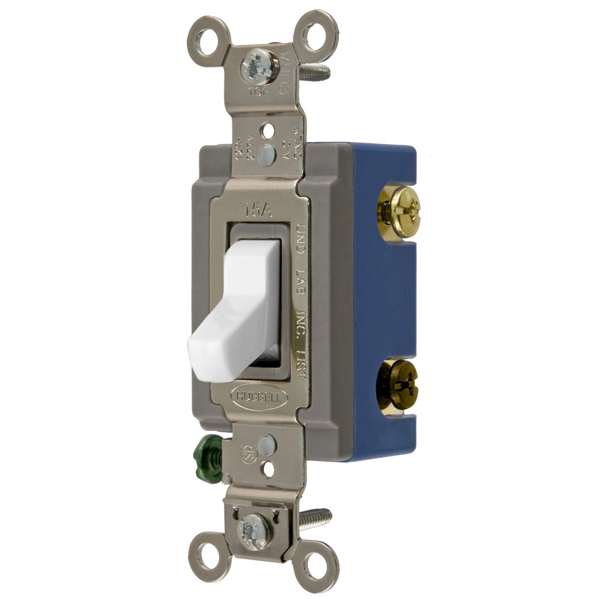 CS1203WU Construction 3-Way 2-Position Heavy Duty Specification/Commercial Grade Standard Toggle Switch, 120/277 V, 15 A, 4155 W Power Rating, 2-Position Contact