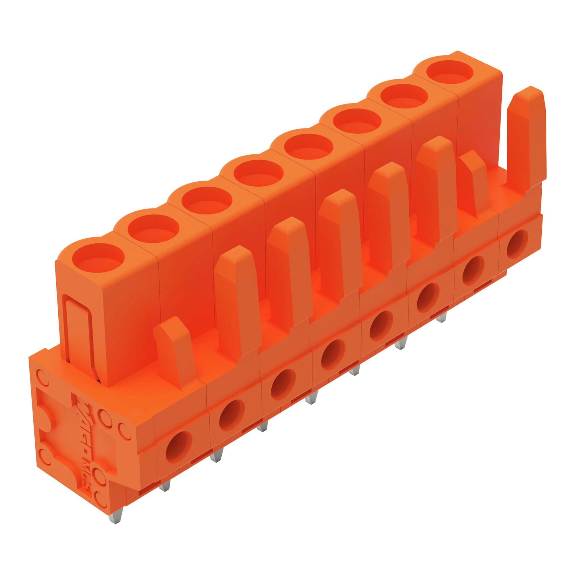 232-168 Straight THT Female Header, 630 V, 8 Positions, 0.2 in, Polyamide