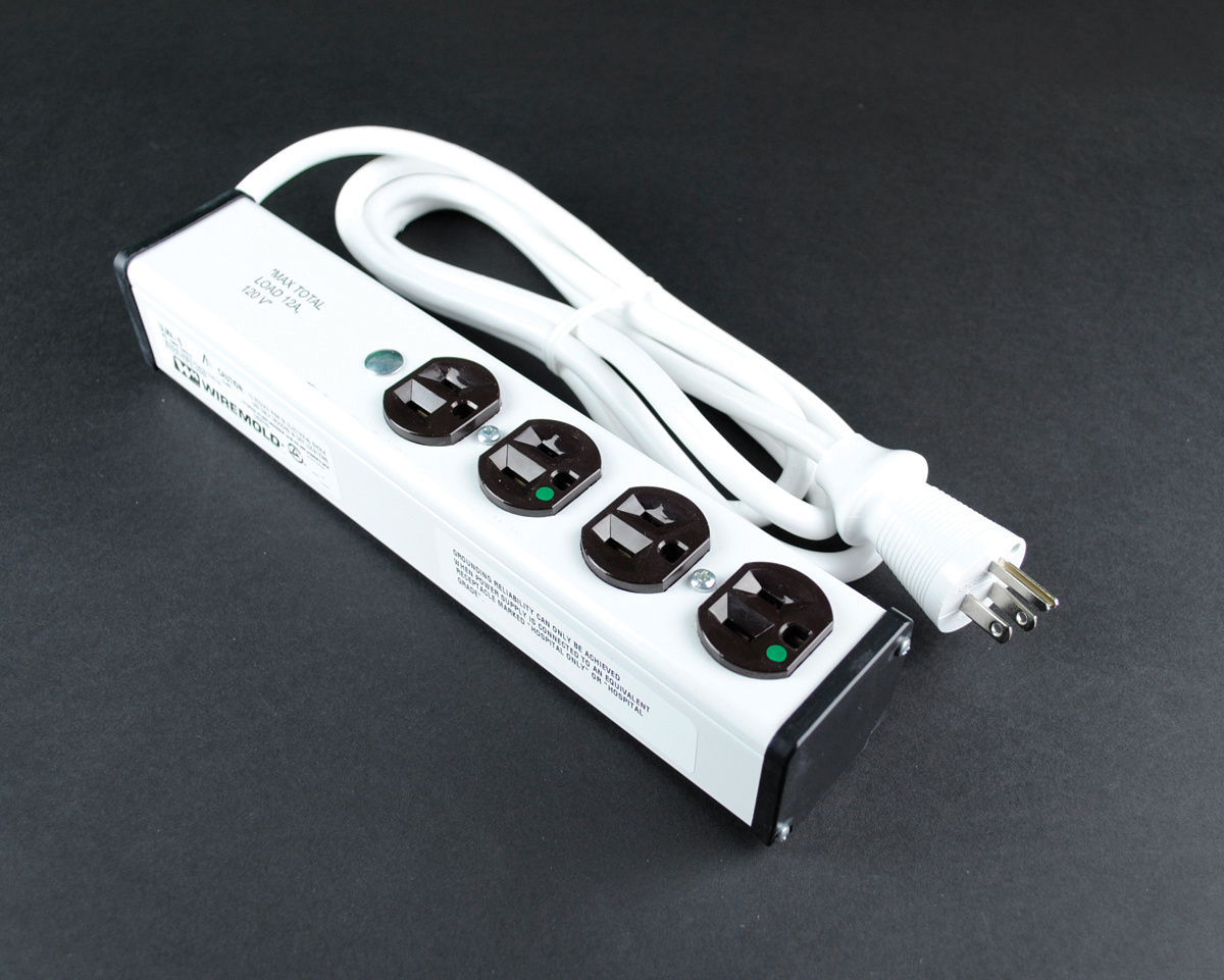 ULM4-15 Plug-In Outlet Center Unit, 120 V AC, 15 A, 4 Outlets, 15 ft L Cord, Snap-Fit Mount