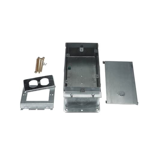 664-SC Steel City Recessed Service Floor Box, Stamped Steel, 90 cu-in Capacity, 2 Gangs, 8 Knockouts, 10-1/4 in L x 4-11/16 in W x 3-3/4 in H