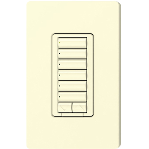 RRD-W6BRL-AL seeTouch LED+ Wall Keypad for RA3 Systems, 6-Button with Raise/Lower, Neutral Required, 120V, Almond