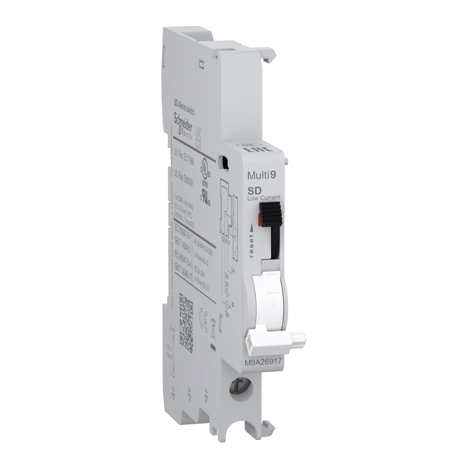 M9A26917 Auxiliary Contact, 24 to 250 VAC, 24 to 220 VDC, 2 to 100 mA, 1 Contacts, Clamp Terminal Connection