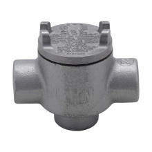 GUAD24 Condulet Type EA Shape D Conduit Outlet Box With Cover, 3/4 in, 2 in Cover Opening, 5.8 cu-in Capacity, Aluminum Acrylic Painted/Electro-Galvanized