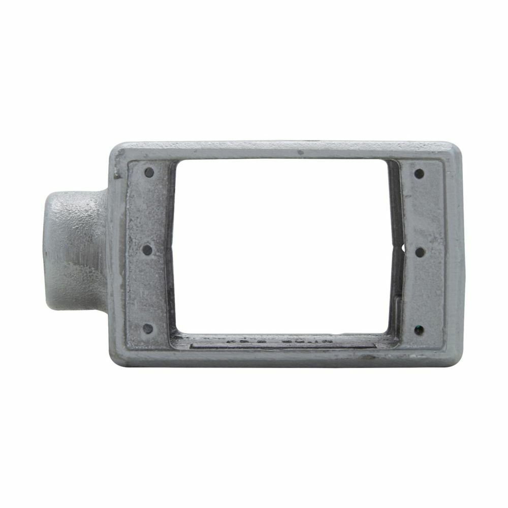 FS152 Condulet 1-Entry Double Face Shallow Device Box, 1/2 in Trade, 1 Gang, Feraloy Iron Alloy, Aluminum Acrylic Painted/Electro-Galvanized