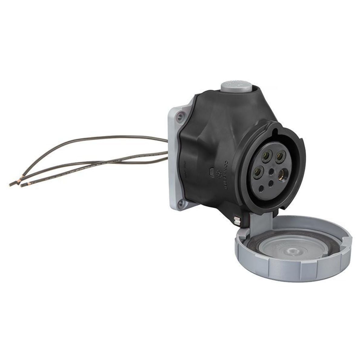 HBLS460R5WC Watertight Pin and Sleeve Receptacle, 600 V, 60 A, 3 Poles, 4 Wires, Black