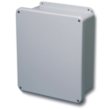 12126-4XFLC JIC Panel Enclosure, 13.38 in W x 6.36 in D x 13.56 in H, NEMA 4X, Fiberglass Reinforced Polyester