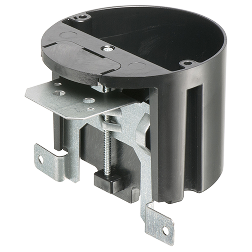 Non-Metallic One Box for ceiling fixtures. Mounts securely to joist on new construction. 2 Hour Fire Rating. 20.7 cu. in. Adjusts up to 1/2" to 1-1/2"