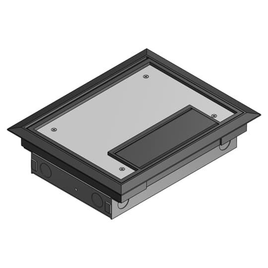 AFM-6S2-BLK Steel City 4-Compartment Raised Access Floor Module With Black Cover, 4 Gangs, Steel