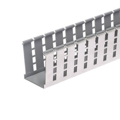 G2X4LG6EMI Type G Shielded Wiring Duct, 7.9 mm W Slot Wide Slot, 2 in W, Aluminum/PVC