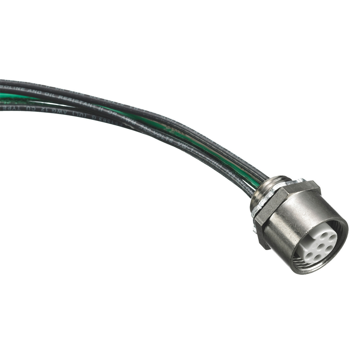 RF3004PA001 4-Pole 4-Wire Fabricated Female Receptacle, 600 V AC, 30 A, 18000 W Power Rating