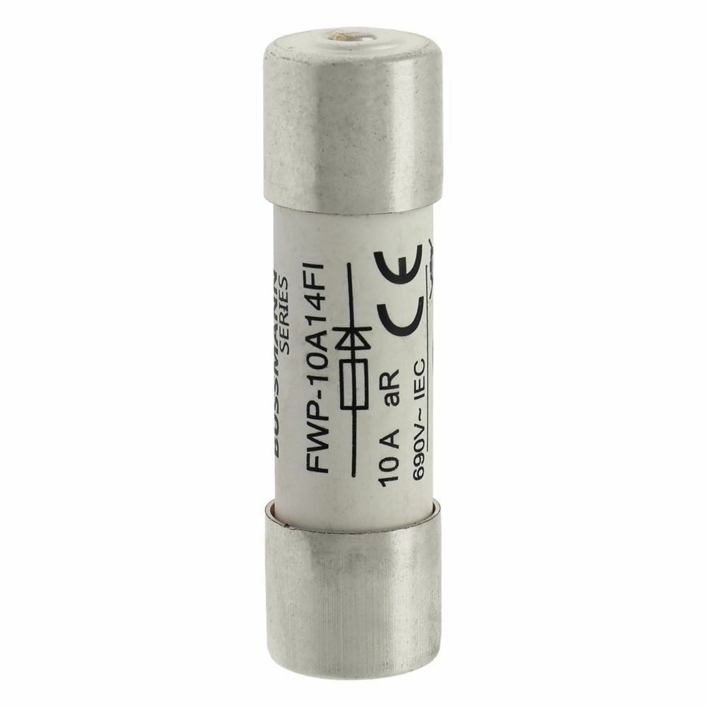 FWP-10A14FI Fast Acting High Speed Fuse, 10 A, 700 V, 200 kA Interrupt, Class: aR, Cylindrical Body
