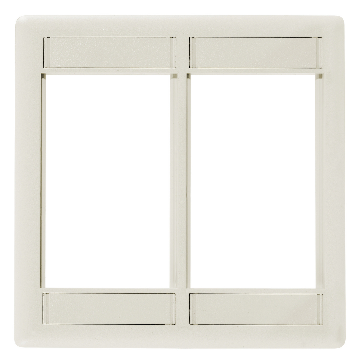 IMF2OW Modular Plate Frame, 2 Gangs, 12 Ports, High-Impact Thermoplastic, Off-White, For Use With iSTATION 6-Unit Module