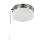 12 Watt - 8 Inch - LED Flush Mount Fixture with Pull Chain - Brushed Nickel with Frosted Glass