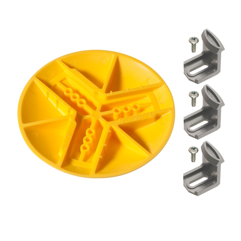 HC1742 Non-Metallic Hole Cover Kit, 5-1/2 in Dia Head, 1-3/4 to 4-1/4 in Dia Hole, Plastic, Yellow