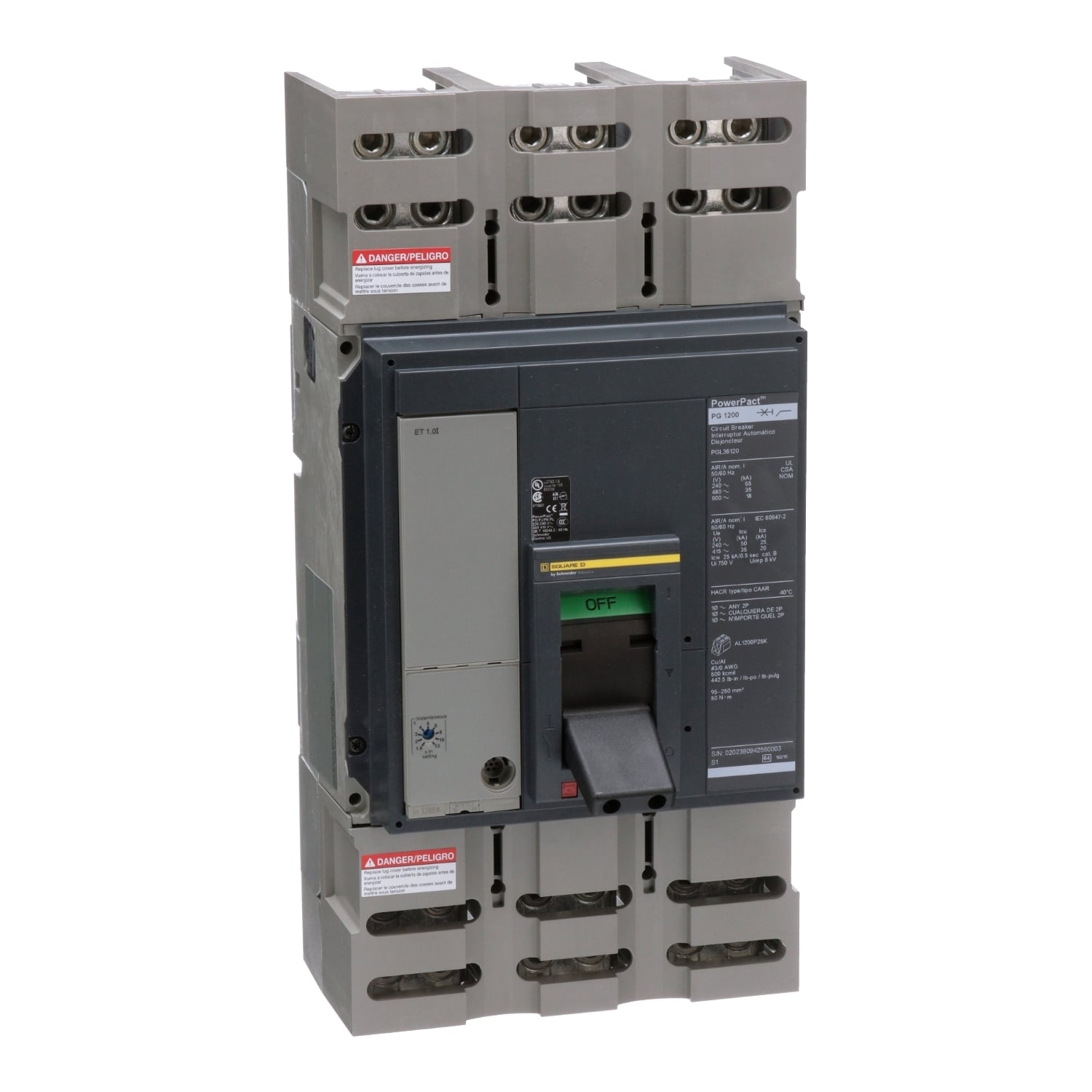 PGL36120 Molded Case Circuit Breaker, 1200 Amp, 3 Pole, 600V