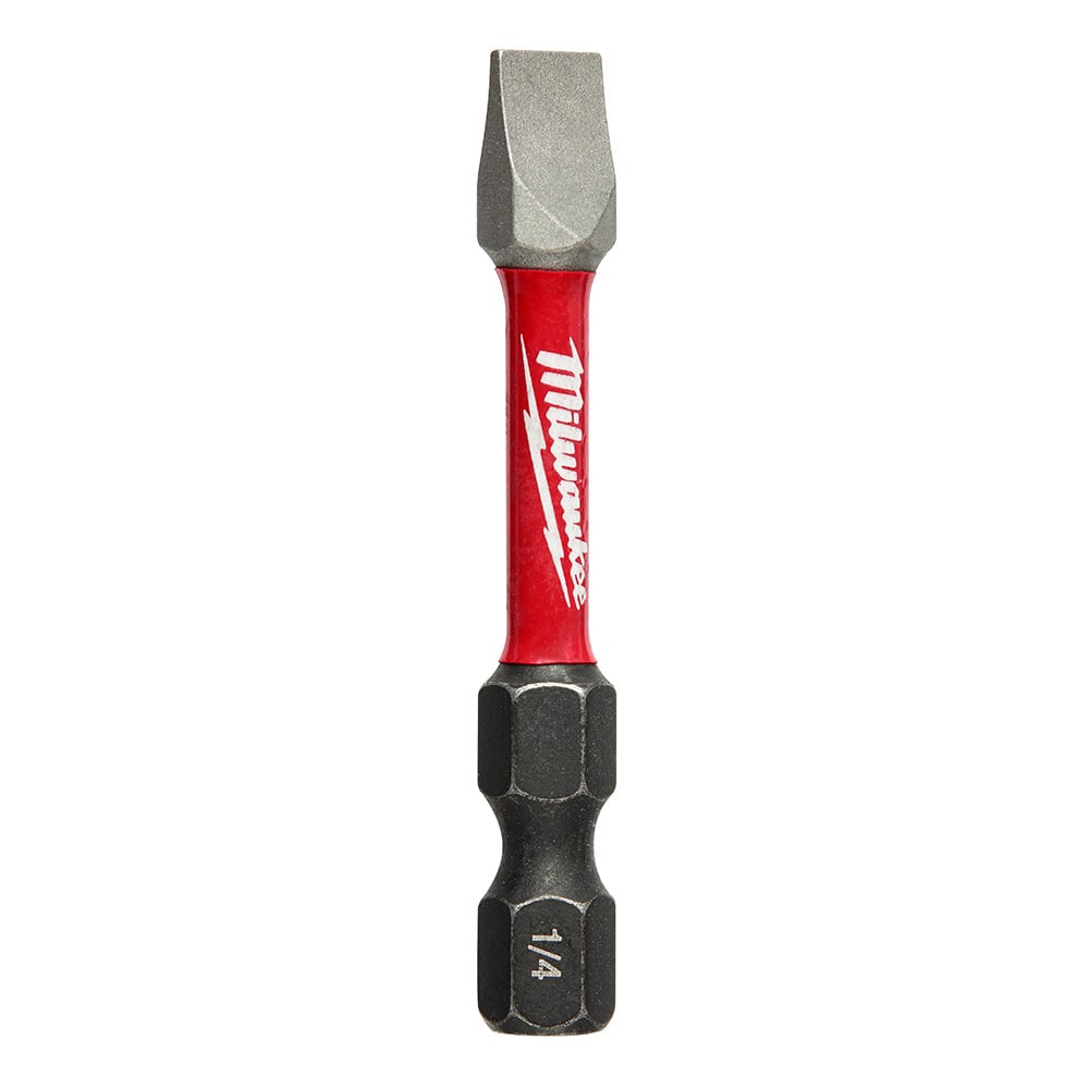 48-32-4758 Shockwave Impact Duty Impact Power Bit, 1/4 in Slotted Point, 2 in OAL, 1/4 in, Steel