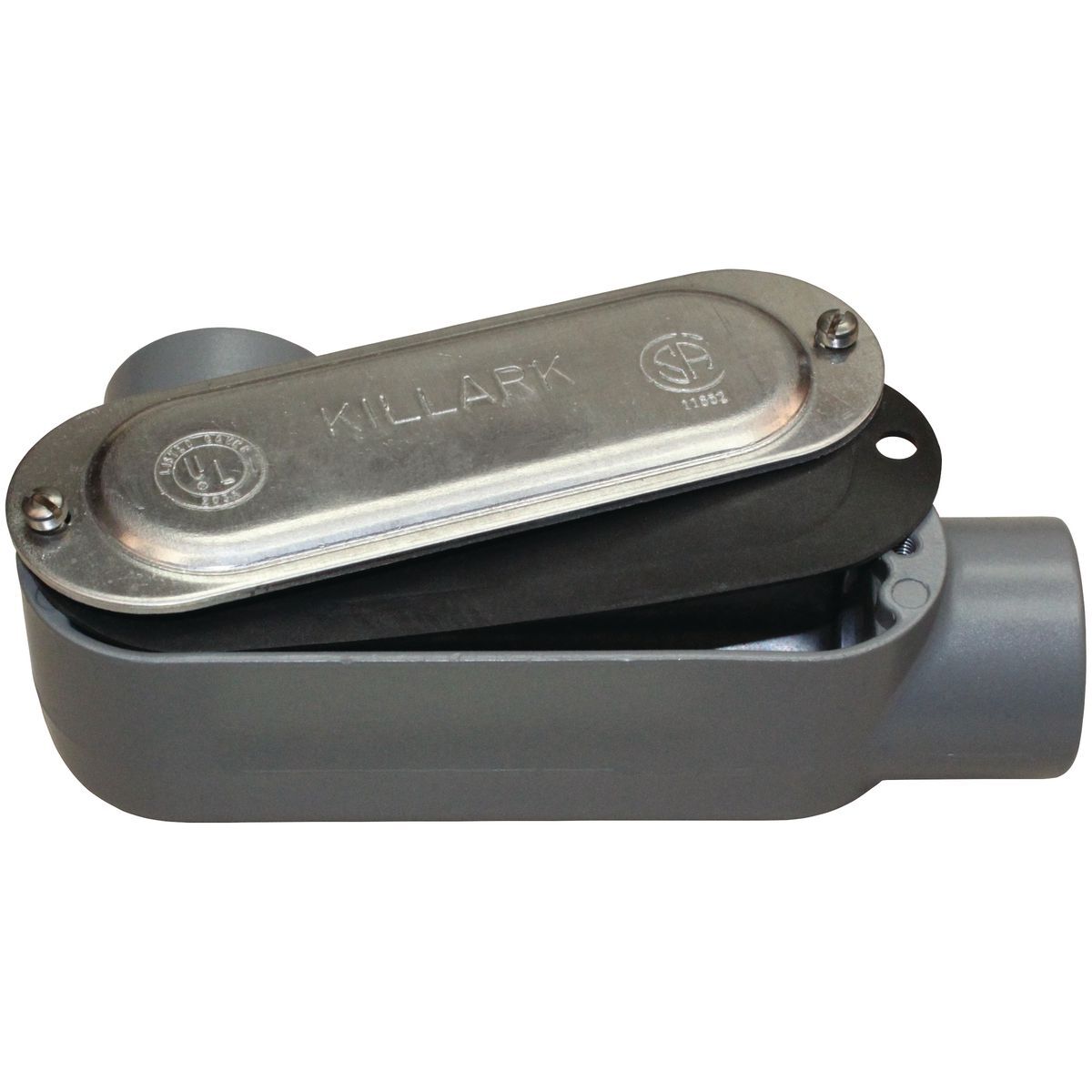 OLL-6MCG O Series Type LL Conduit Body With Cover, Gasket, Stainless Steel Screw, 2 in Hub, 70 cu-in Capacity, Malleable Iron, Tri-Coated