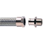 3/8 Inch Nickel Plated Brass Straight Fitting with Fixed External Threads, Metric Thread Size M16
