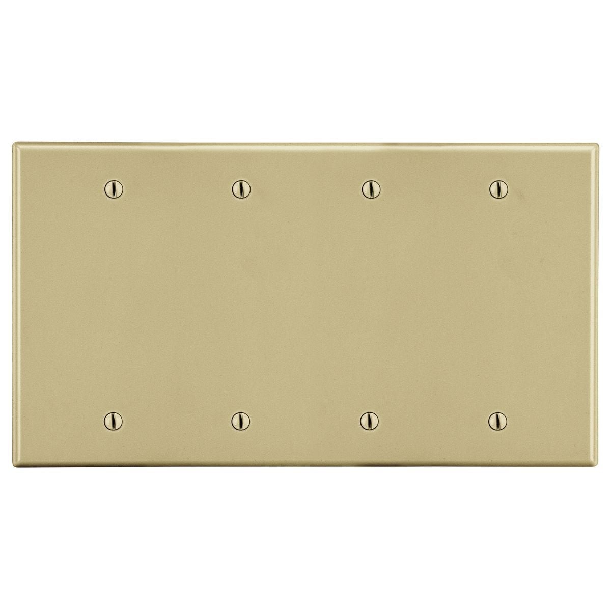 P43I Standard Wall Plate, 4 Gangs, 8.31 in W x 4.63 in H, Polycarbonate Thermoplastic, Ivory