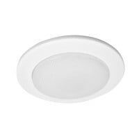 19509WH Shower Trim With Glass Albalite Lens, 3-1/2 in ID x 5 in OD, Incandescent Lamp, For Use With 4 in Recessed Housing, Aluminum