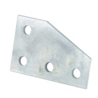 Four hole Steel Corner Plate with SilverGalv finish.