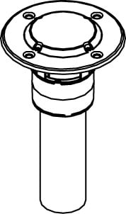 RC9AM2STC RC Series 1-Service Poke-Through Insert Stem With Disposable Plate, 3 in Hole, 2 Gangs, 7 in Cover, Aluminum