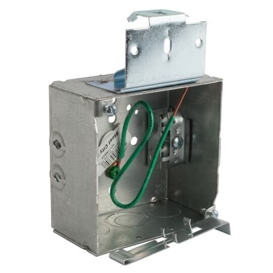 52171MSXP eFab MS Series Outlet Box, Steel, 30.3 cu-in Capacity, (1) Outlets, (4) Knockouts, 4 in H x 4 in W x 2-1/8 in D