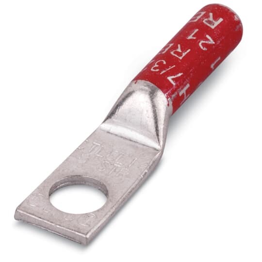 CTL1L-516 Color-Keyed 1-Hole Compression Lug, 1 AWG Flexible/Stranded Copper Conductor, 5/16 in Stud, Copper