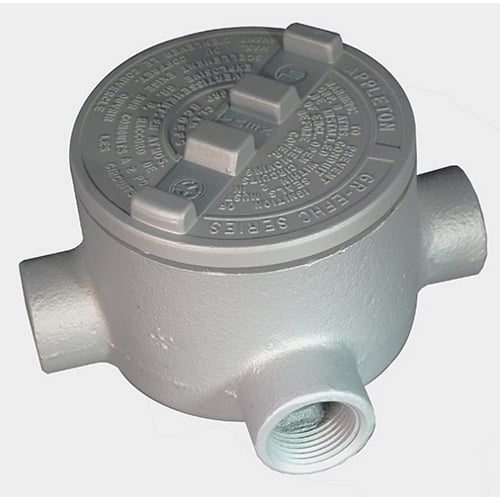 GRTA75A Unilets GR Series Type TA Dust-Ignitionproof Conduit Outlet Box, 3/4 in, 3.38 in Cover Opening, 18 cu-in, Epoxy Powder Coated